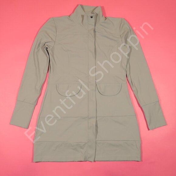 Any Age Activewear Sedona Jacket Womens M Gray Xlong High Collar New - Picture 2 of 5